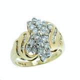 10K Gold 1.00 CTW Ladies Diamond Cluster Ring