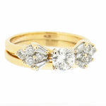 14K Gold 1.02 CTW Vintage Diamond Bridal Set