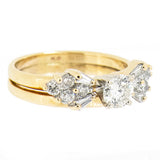 14K Gold 1.02 CTW Vintage Diamond Bridal Set