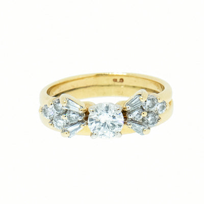 14K Gold 1.02 CTW Vintage Diamond Bridal Set