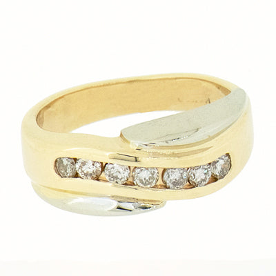 14K Two Tone 0.70 ctw 7 Diamond  Band