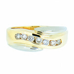 14K Two Tone 0.70 ctw 7 Diamond  Band