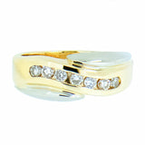 14K Two Tone 0.70 ctw 7 Diamond  Band