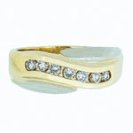 14K Two Tone 0.70 ctw 7 Diamond  Band