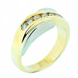 14K Two Tone 0.70 ctw 7 Diamond  Band