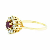 14K Yellow Gold with 0.68ct Ruby and Diamond Ladies Cocktail Ring.