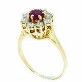 14K Yellow Gold with 0.68ct Ruby and Diamond Ladies Cocktail Ring.