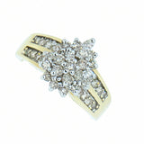 0.75 CTW Ladies Pear Shaped Diamond Cluster Ring 10K Gold
