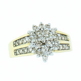 0.75 CTW Ladies Pear Shaped Diamond Cluster Ring 10K Gold