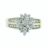0.75 CTW Ladies Pear Shaped Diamond Cluster Ring 10K Gold