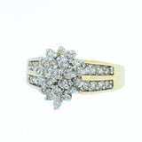 0.75 CTW Ladies Pear Shaped Diamond Cluster Ring 10K Gold