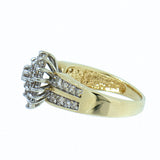 0.75 CTW Ladies Pear Shaped Diamond Cluster Ring 10K Gold