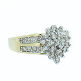 0.75 CTW Ladies Pear Shaped Diamond Cluster Ring 10K Gold