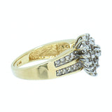 0.75 CTW Ladies Pear Shaped Diamond Cluster Ring 10K Gold