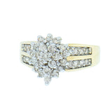 0.75 CTW Ladies Pear Shaped Diamond Cluster Ring 10K Gold