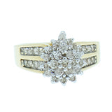 0.75 CTW Ladies Pear Shaped Diamond Cluster Ring 10K Gold