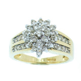 0.75 CTW Ladies Pear Shaped Diamond Cluster Ring 10K Gold