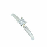 14K White Gold 0.27 Carat Princess Diamond Engagement Ring