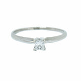 14K White Gold 0.27 Carat Princess Diamond Engagement Ring