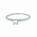 14K White Gold 0.27 Carat Princess Diamond Engagement Ring