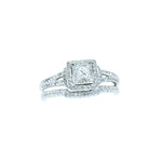 10K White Gold Diamond Wedding Set with approx. 0.75 ctw