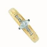 10K Gold 0.12 CTW Marquise Ladies Illusion Diamond Engagement Ring