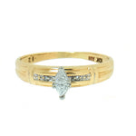 10K Gold 0.12 CTW Marquise Ladies Illusion Diamond Engagement Ring