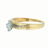 10K Gold 0.12 CTW Marquise Ladies Illusion Diamond Engagement Ring