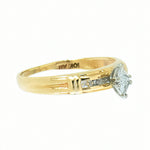 10K Gold 0.12 CTW Marquise Ladies Illusion Diamond Engagement Ring