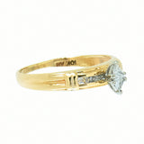10K Gold 0.12 CTW Marquise Ladies Illusion Diamond Engagement Ring