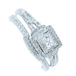 10K White Gold Diamond Wedding Set with approx. 0.75 ctw