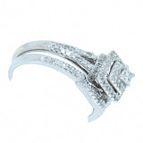 10K White Gold Diamond Wedding Set with approx. 0.75 ctw