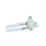 14K White Gold 0.64ct Marquise Diamond Wedding Set