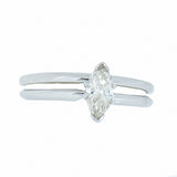 14K White Gold 0.64ct Marquise Diamond Wedding Set