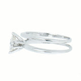 14K White Gold 0.64ct Marquise Diamond Wedding Set