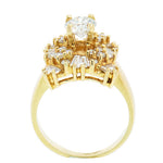 18K Yellow Gold 1.85 Ladies Diamond Cluster Ring