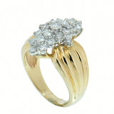 1.54 CTW Ladies 14K Yellow Gold Diamond Cluster / Cocktail Ring