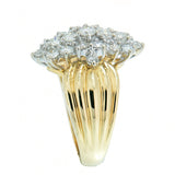 1.54 CTW Ladies 14K Yellow Gold Diamond Cluster / Cocktail Ring
