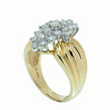 1.54 CTW Ladies 14K Yellow Gold Diamond Cluster / Cocktail Ring