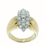 1.54 CTW Ladies 14K Yellow Gold Diamond Cluster / Cocktail Ring