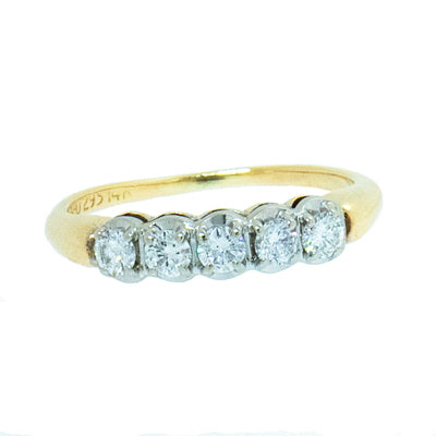 0.50 CTW Ladies 14K Yellow Gold Diamond Guard Ring