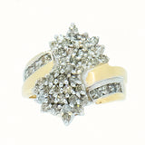 14K Gold 1.44 CTW Ladies Diamond Cluster Ring