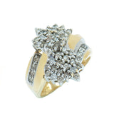 14K Gold 1.44 CTW Ladies Diamond Cluster Ring