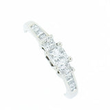 0.79 CTW 3 Princess Diamond Past Present Future 14K Gold