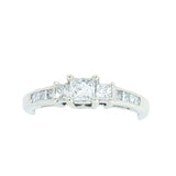 0.79 CTW 3 Princess Diamond Past Present Future 14K Gold