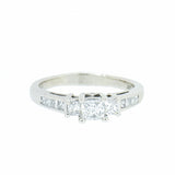0.79 CTW 3 Princess Diamond Past Present Future 14K Gold