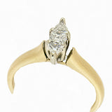 14K Gold 1.00 CTW Marquise Illusion 3 Diamond Engagement Ring