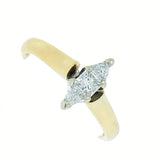 14K Gold 1.00 CTW Marquise Illusion 3 Diamond Engagement Ring