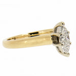 14K Gold 1.00 CTW Marquise Illusion 3 Diamond Engagement Ring