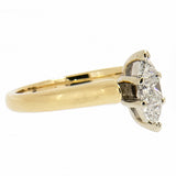 14K Gold 1.00 CTW Marquise Illusion 3 Diamond Engagement Ring